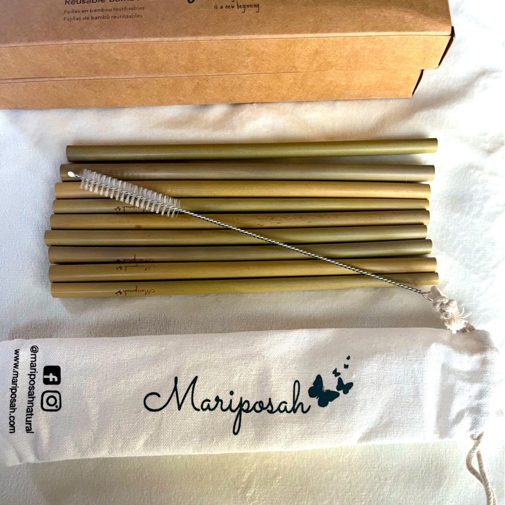 24 bamboo straws. 3 - 8 pks